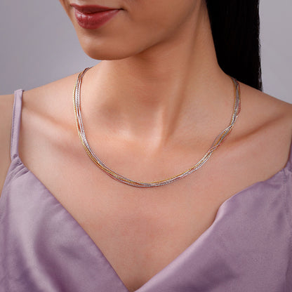 Triple Tone Trivella Choker Necklace