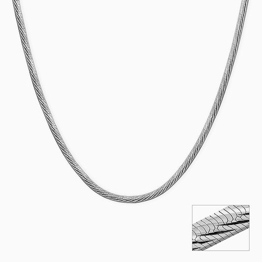 Silver Flat Snake Chain For Him