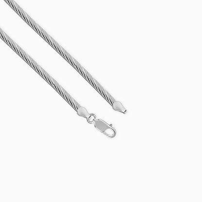 Silver Flat Snake Chain For Him