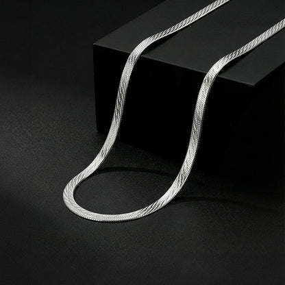 Silver Flat Snake Chain For Him