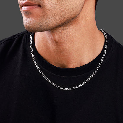 Oxidised Silver Byzantine Chain For Him