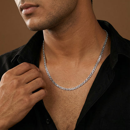 Silver Sleek Anchor Chain for Him