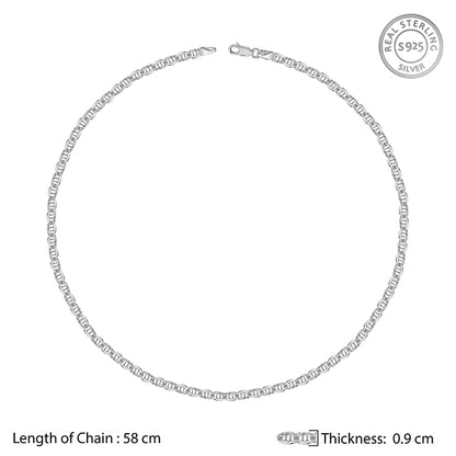 Silver Sleek Anchor Chain for Him