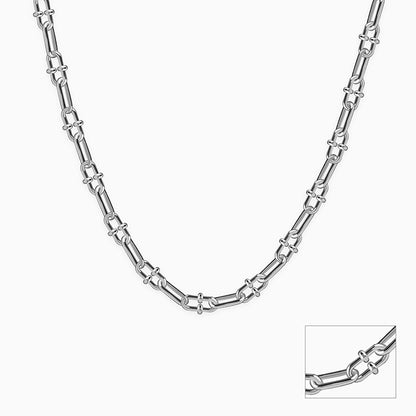 Silver Beaded Paperclip Chain for Him