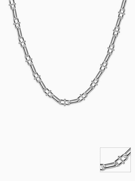 Silver Beaded Paperclip Chain for Him