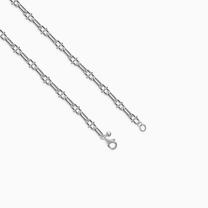 Silver Beaded Paperclip Chain for Him