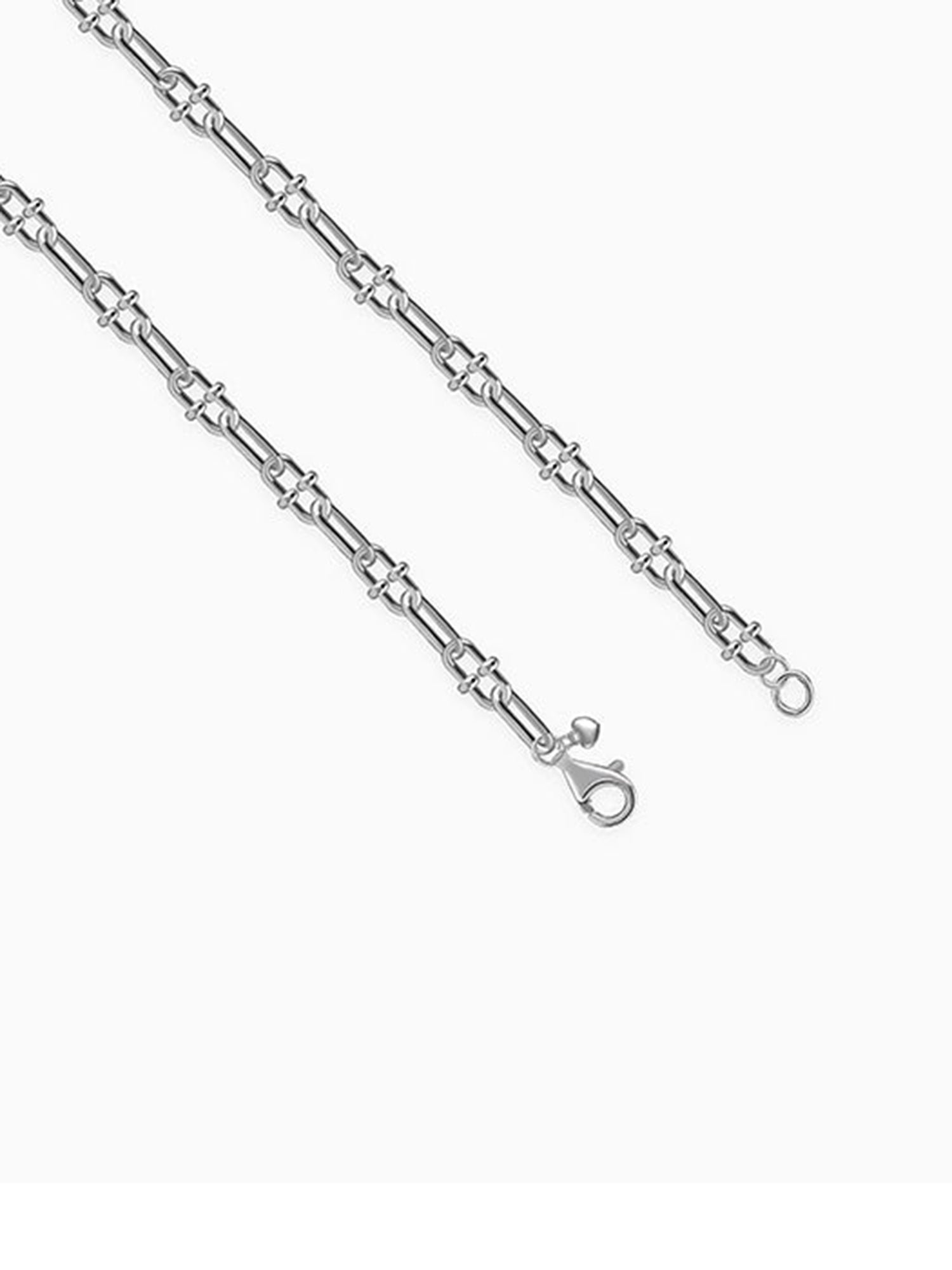 Silver Beaded Paperclip Chain for Him
