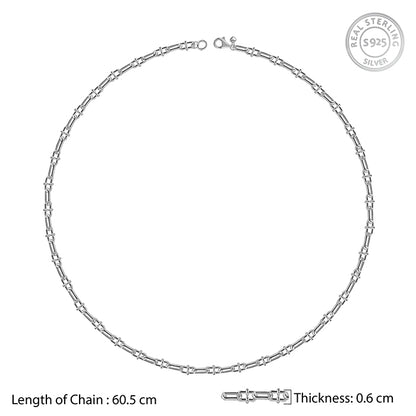 Silver Beaded Paperclip Chain for Him