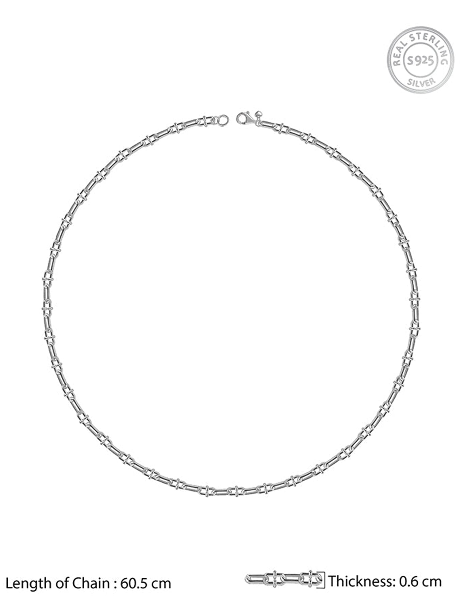 Silver Beaded Paperclip Chain for Him