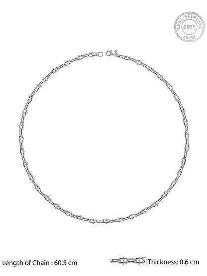 Silver Beaded Paperclip Chain for Him
