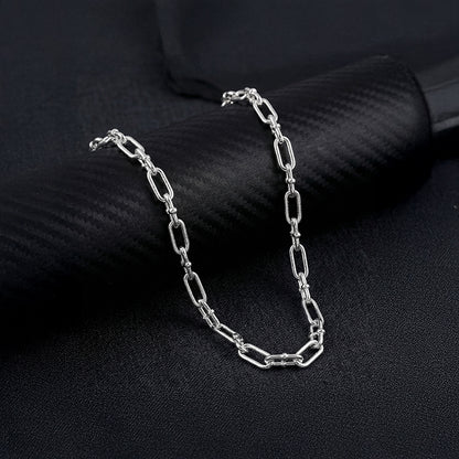 Silver Beaded Paperclip Chain for Him