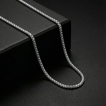 Oxidised Silver Flex Box Chain For Him
