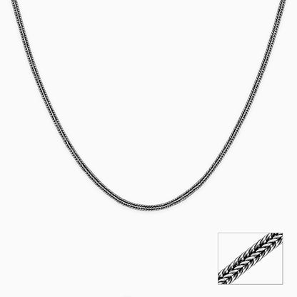 Oxidised Silver Snake Bone Chain for Him