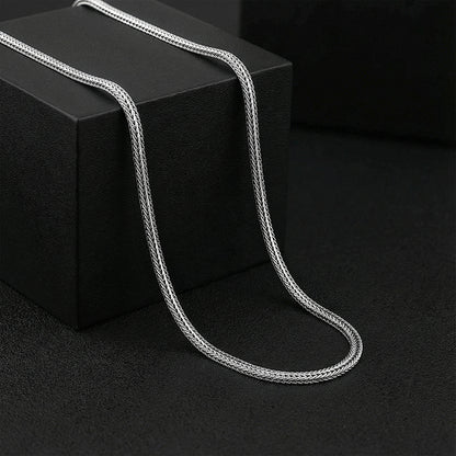 Oxidised Silver Snake Bone Chain for Him