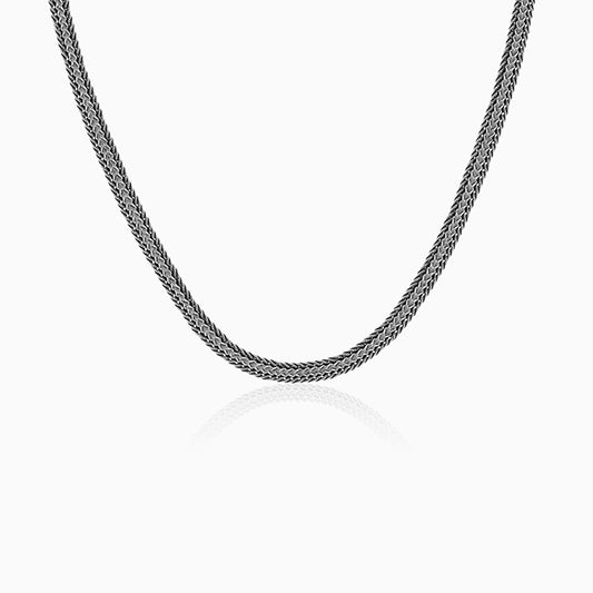 Oxidised Silver Foxtail Chain For Him