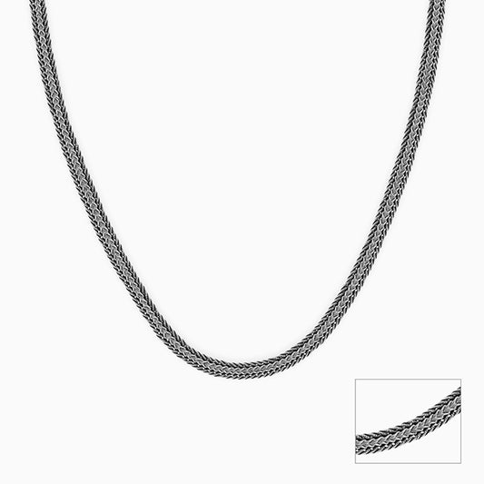 Oxidised Silver Foxtail Chain For Him