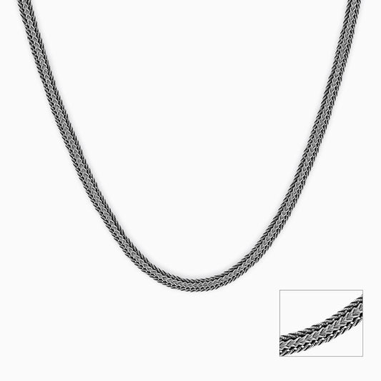 Oxidised Silver Foxtail Chain For Him