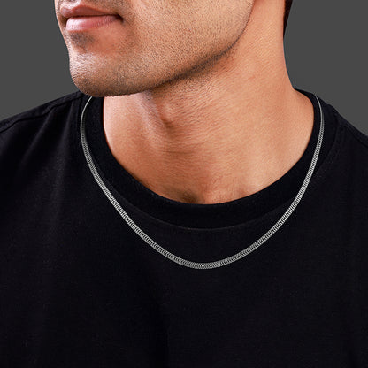 Oxidised Silver Foxtail Chain For Him
