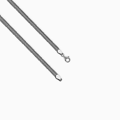 Oxidised Silver Foxtail Chain For Him