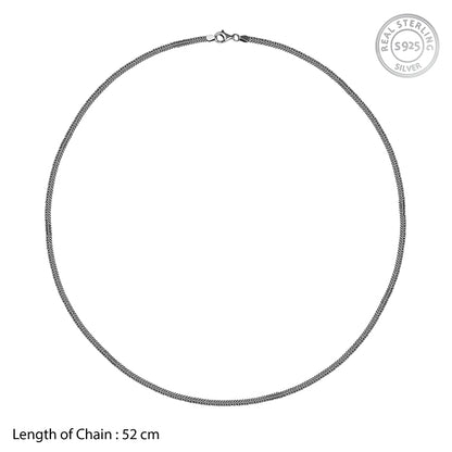 Oxidised Silver Foxtail Chain For Him