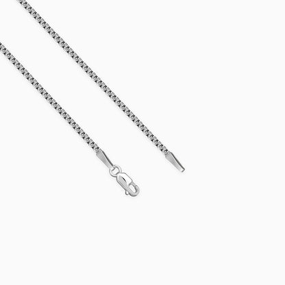 Oxidised Silver Octagonal Box Chain For Him