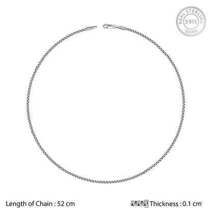 Oxidised Silver Octagonal Box Chain For Him