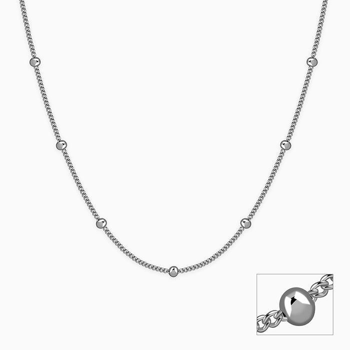 Silver Sleek Ball Station Chain