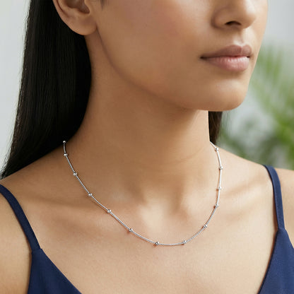 Silver Sleek Ball Station Chain