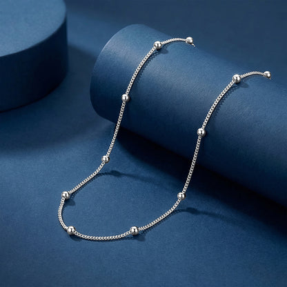 Silver Sleek Ball Station Chain