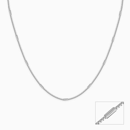 Silver Hexagonal Bar Box Chain