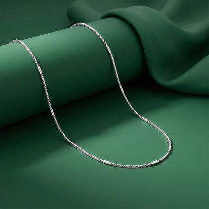 Silver Hexagonal Bar Box Chain