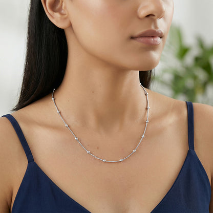 Silver Box And Balls Chain