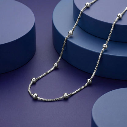 Silver Box And Balls Chain