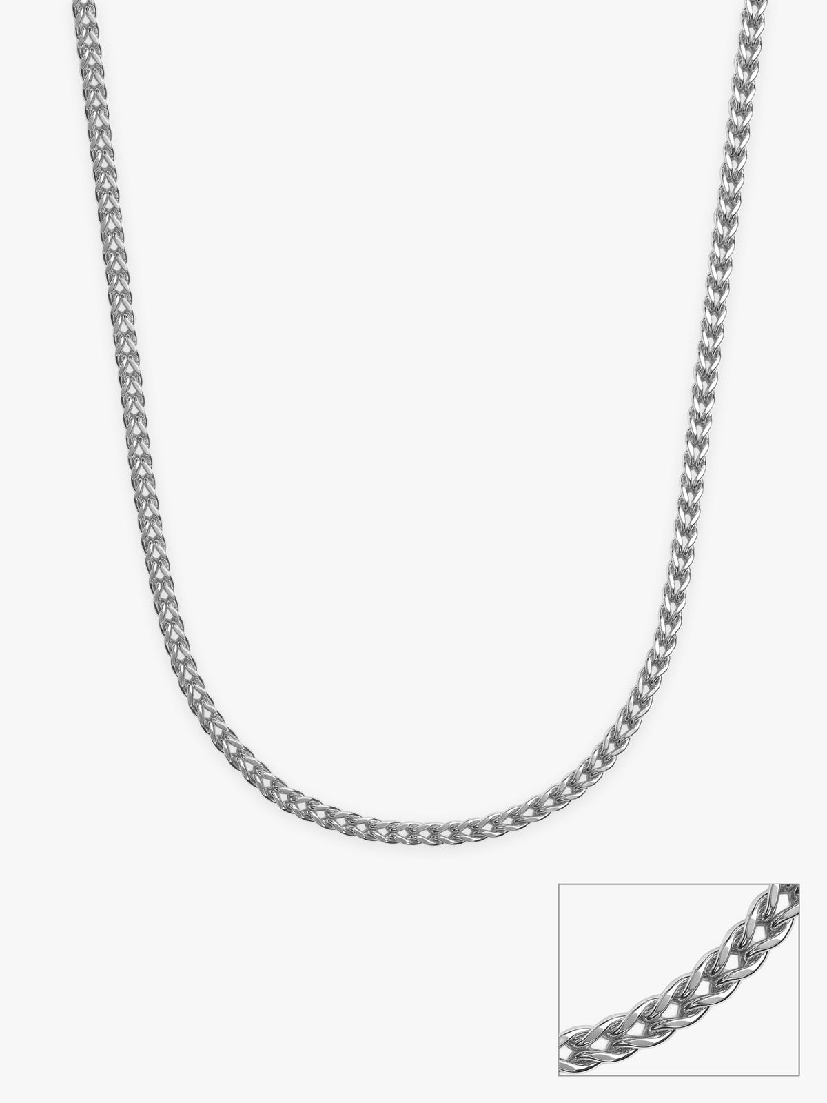 Silver Seneca Wheat Chain For Him