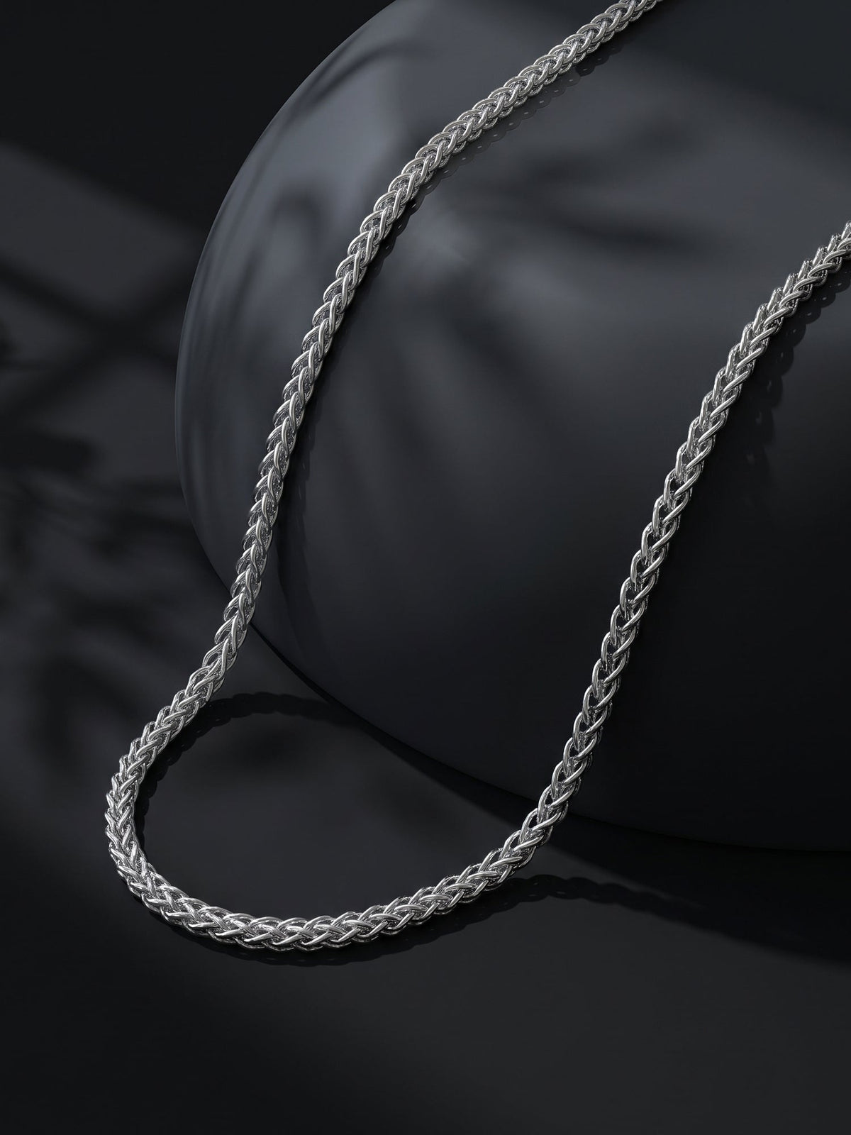 Silver Seneca Wheat Chain For Him