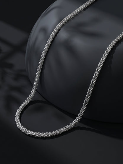 Silver Seneca Wheat Chain For Him