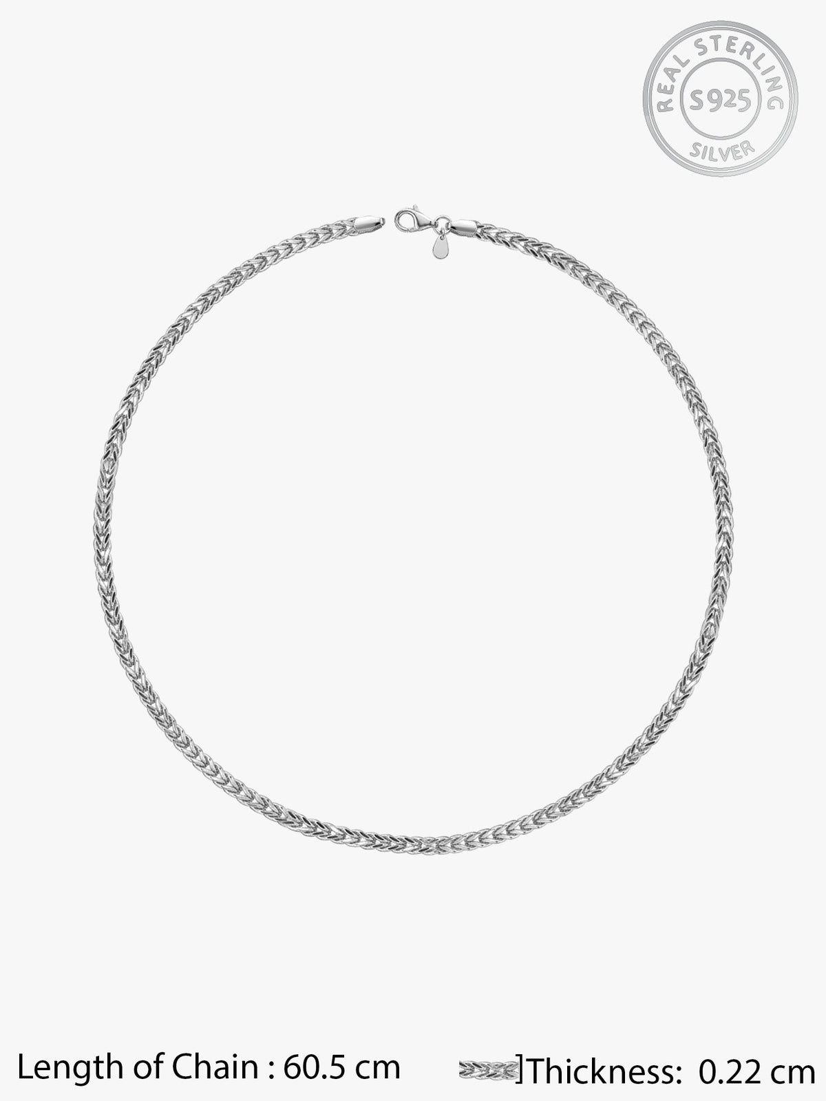 Silver Seneca Wheat Chain For Him