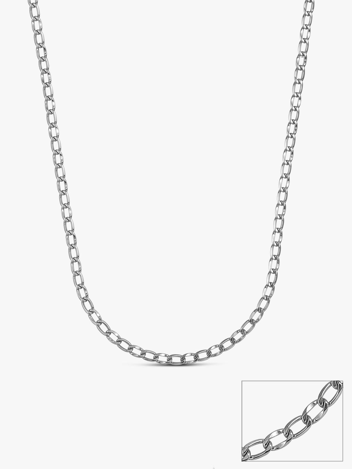 Silver Stylish Curb Chain For Him