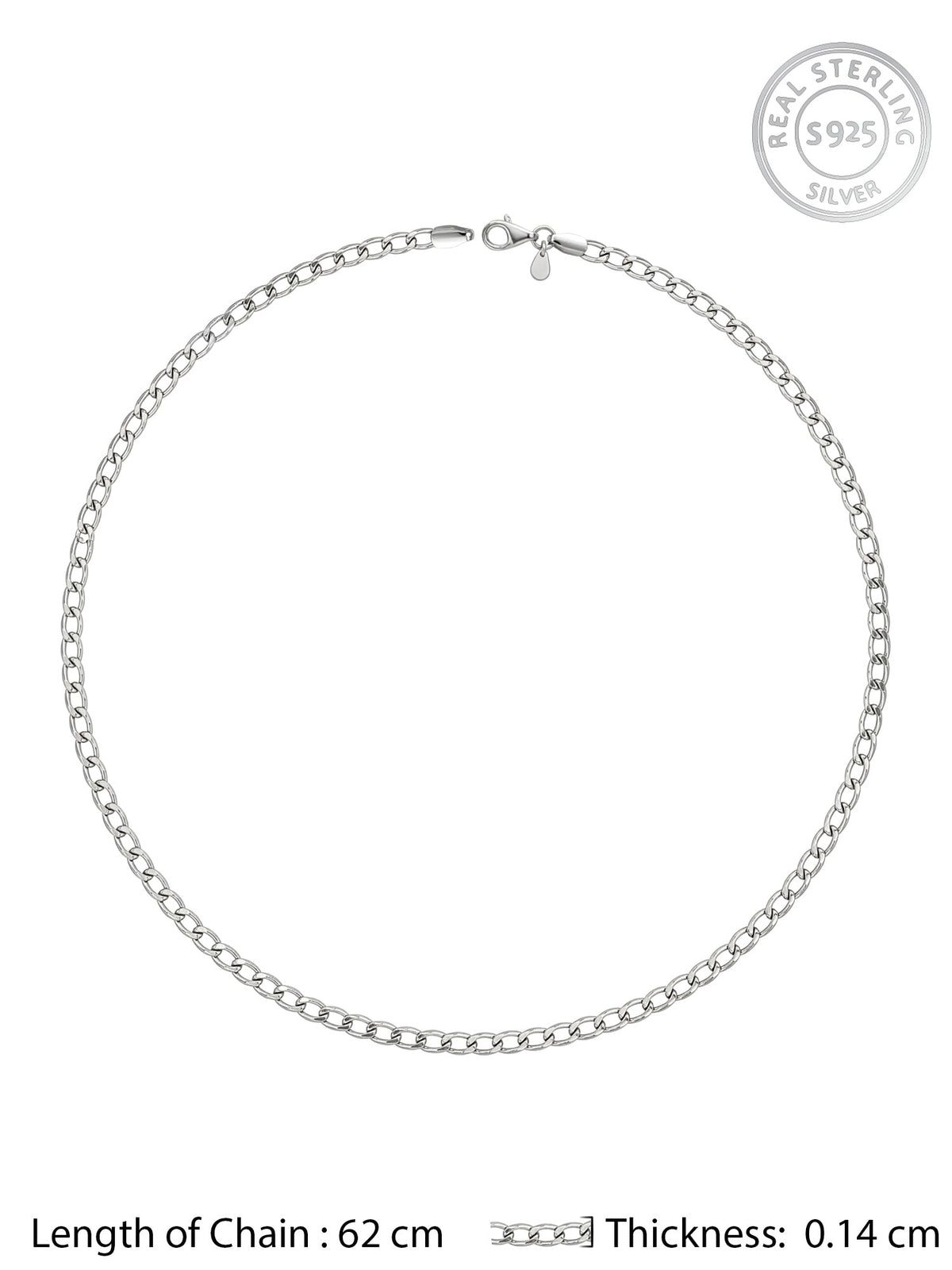 Silver Stylish Curb Chain For Him