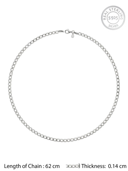 Silver Stylish Curb Chain For Him