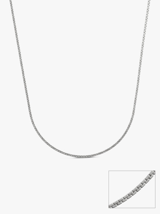 Silver Minimal Box Chain For Him