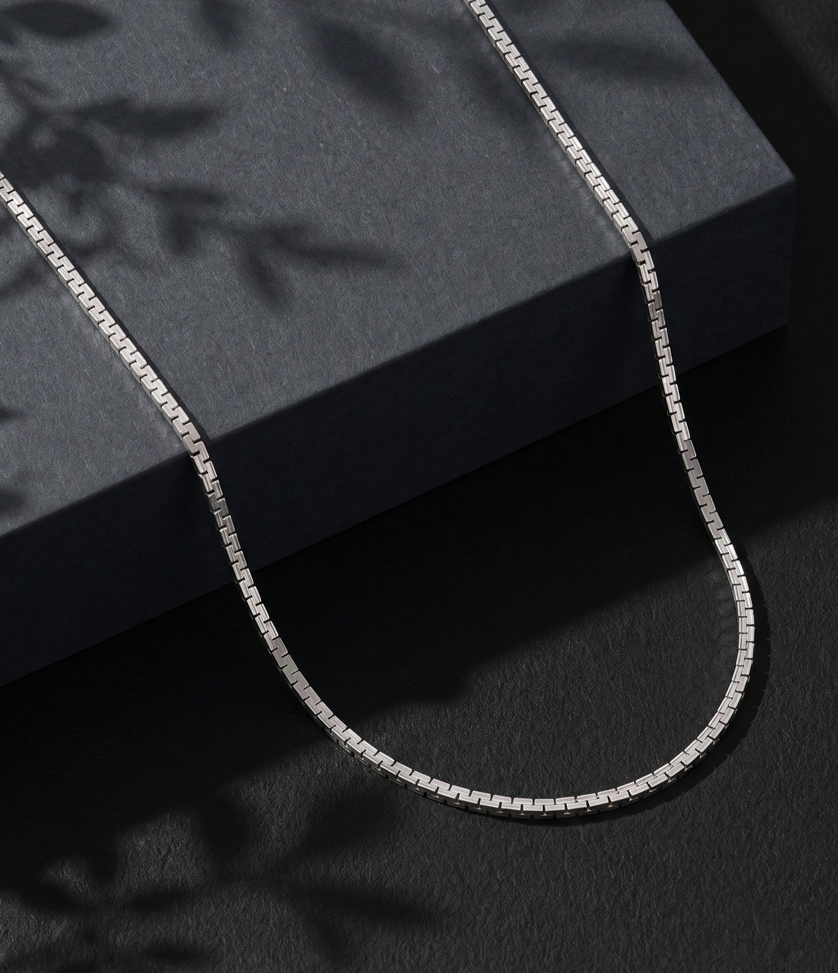 Silver Minimal Box Chain For Him