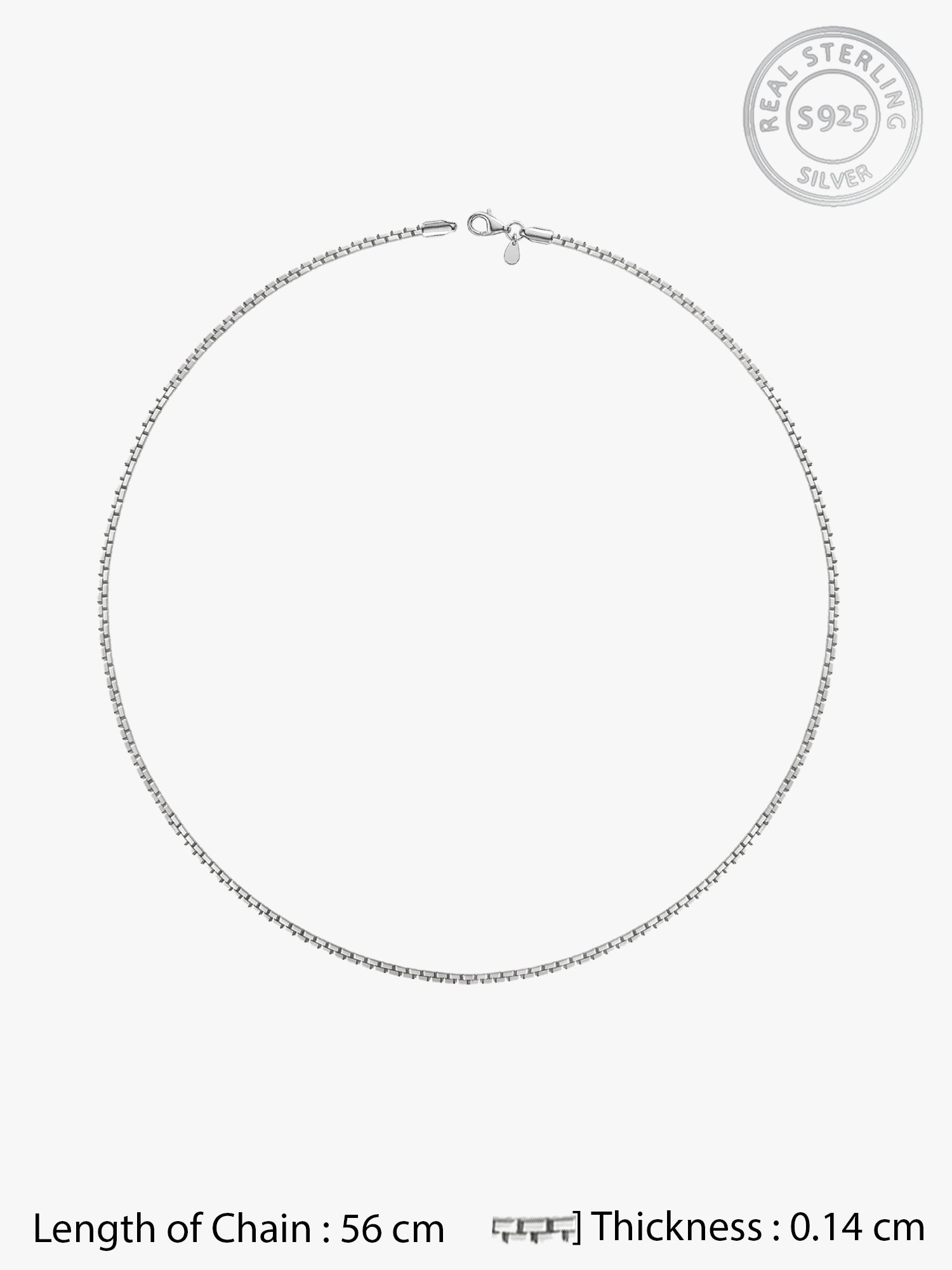 Silver Minimal Box Chain For Him