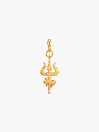 Golden Mahadev Trident Charm For Him