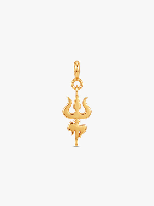 Golden Mahadev Trident Charm For Him