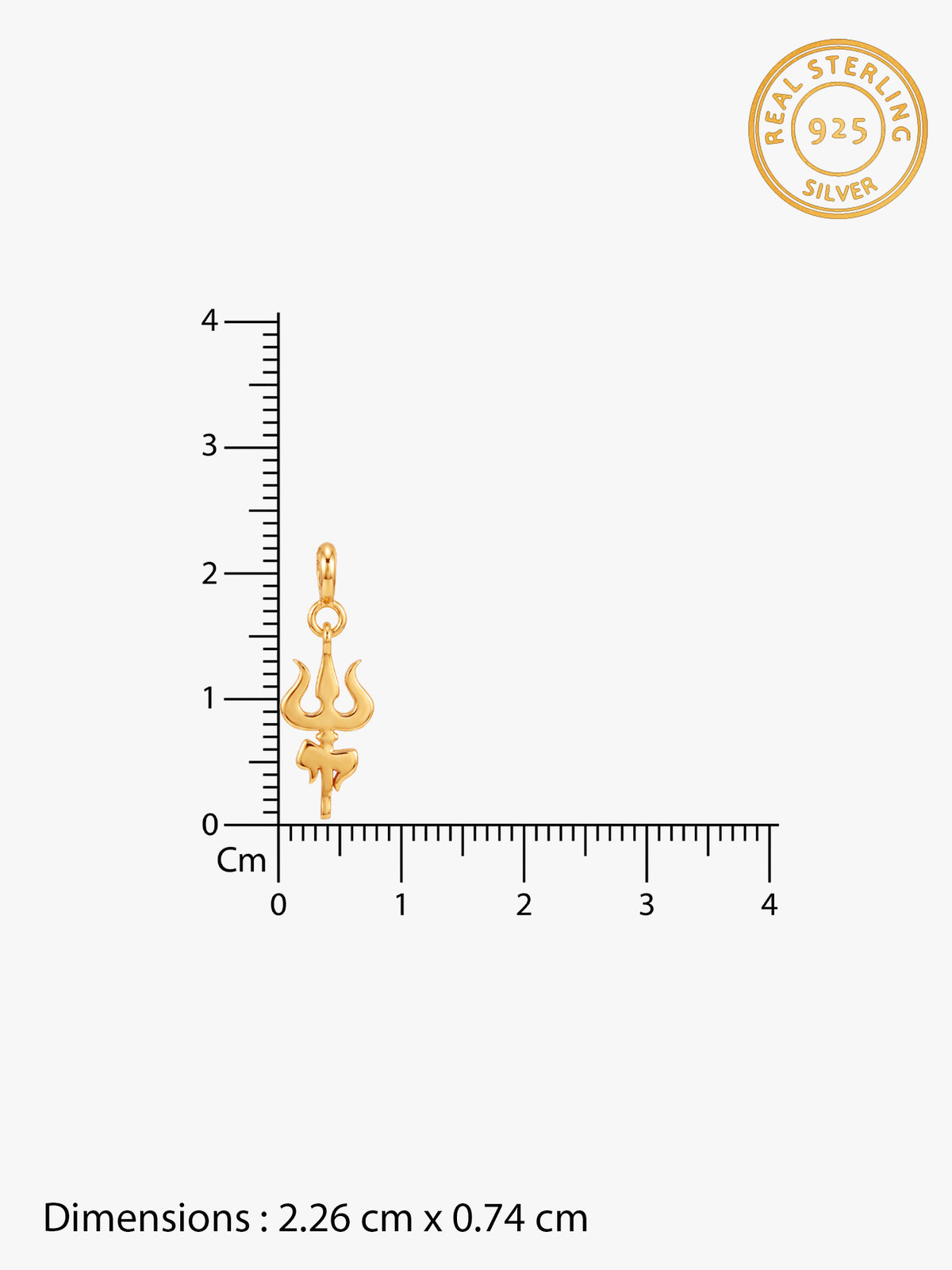 Golden Mahadev Trident Charm For Him