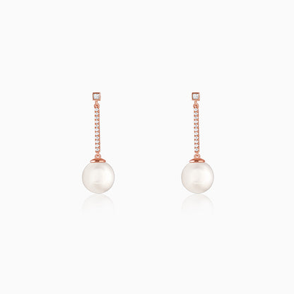 Rose Gold Pearl Muse Earrings