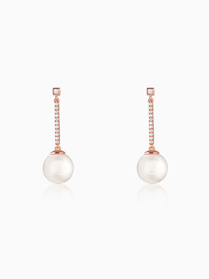 Rose Gold Pearl Muse Earrings