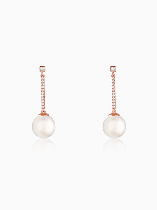 Rose Gold Pearl Muse Earrings