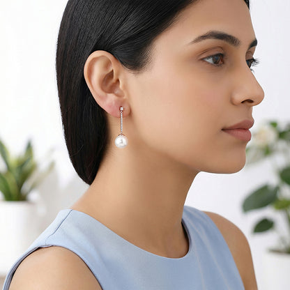 Rose Gold Pearl Muse Earrings